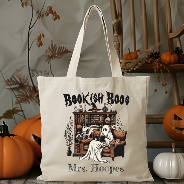 Bolsa Tote Halloween de Spooky, Bibliotecário de Professores  (Criador carregado)