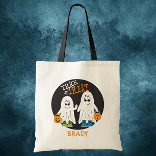 Bolsa Tote Halloween Dois Meninos Fantasmas Besties Candy Bag