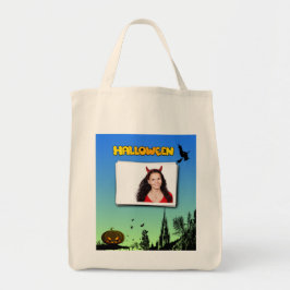 Bolsa Tote Halloween Dusk com Witch Adicionar Fotografia