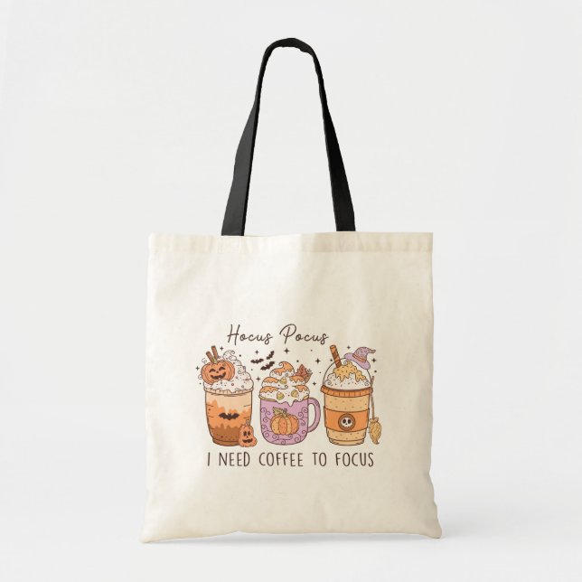 Bolsa Tote Halloween e Café (Frente)