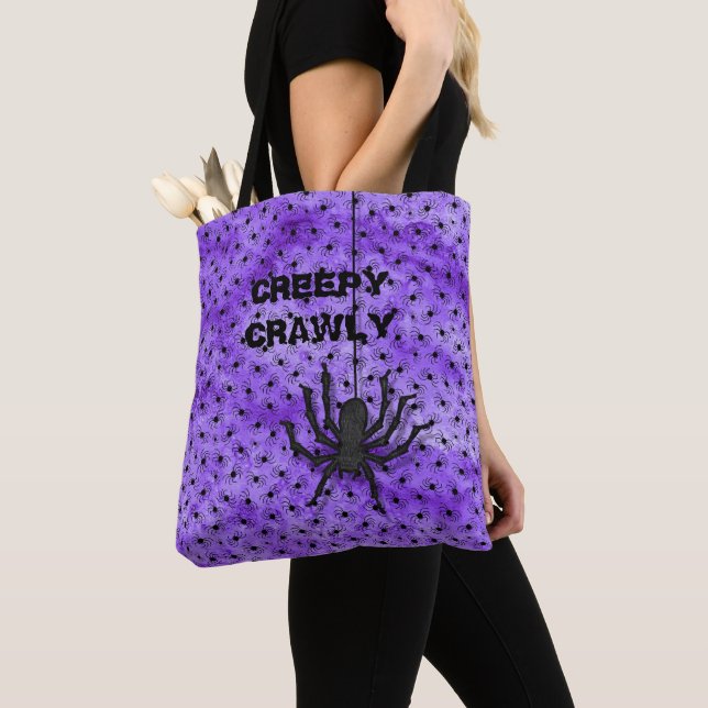 Bolsa Tote Halloween e Roxo de Aranha Roxo Imenso (Close Up)