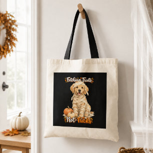 Bolsa Tote Halloween Fofinho Retriever Dourado Múmia Truques