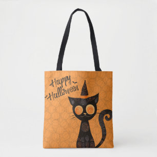 Bolsa Tote Halloween/gato/abóbora/queda