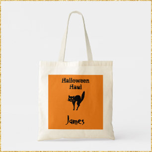 Bolsa Tote Halloween Haul Orange e Black Tote Bag