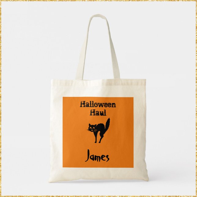 Bolsa Tote Halloween Haul Orange e Black Tote Bag (Criador carregado)