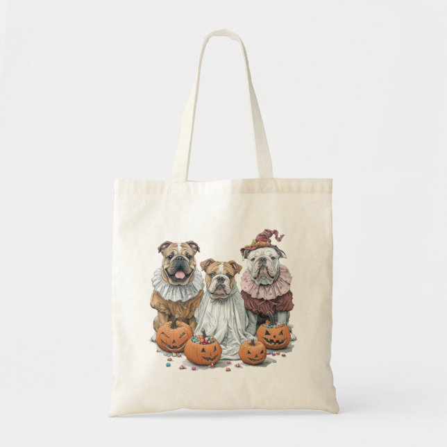 Bolsa Tote Halloween Inglês Bulls Pumpkin (Frente)