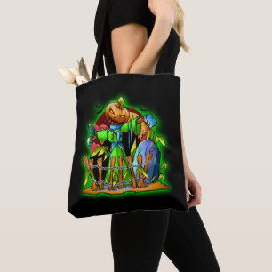 Bolsa Tote Halloween Lady Scarecrow Pumpkin Cabeça de Pumpkin