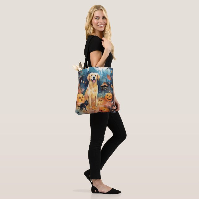 Bolsa Tote Halloween Lappund Finlandês Com Pumpkins Assustado (No(a) Modelo)