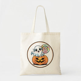 Bolsa Tote Halloween Lollipop Ghost On Pumpkin