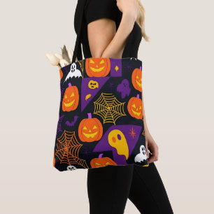 Bolsa Tote Halloween na moda moderno e colorido