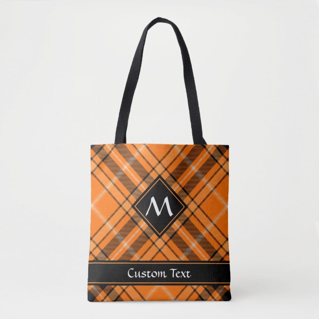 Bolsa Tote Halloween Orange Tartan (Frente)
