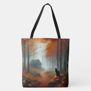 Bolsa Tote Halloween/outono/Outono/Abóbora/gato
