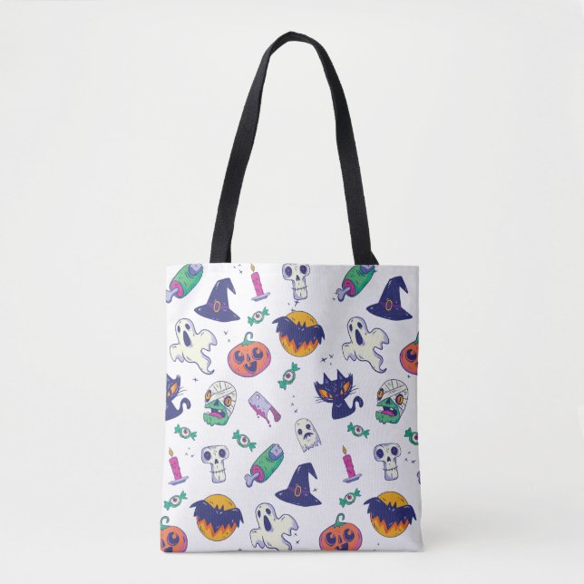 Bolsa Tote Halloween pattern decoration (Frente)