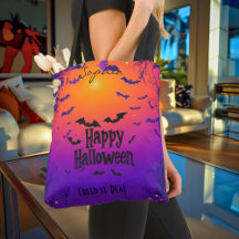 Halloween personalizado com morcegos e Sunset Back