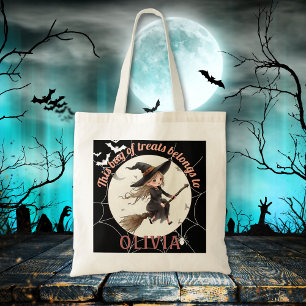 Bolsa Tote Halloween Personalizado De Bruxa Bonita