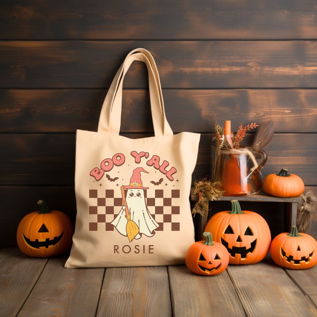 Bolsa Tote Halloween Personalizado Retro Groovy (Criador carregado)