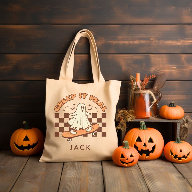 Bolsa Tote Halloween Personalizado Retro Groovy (Criador carregado)