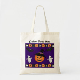 Bolsa Tote Halloween Pumkin and Mummy Tote Bag - Personalize