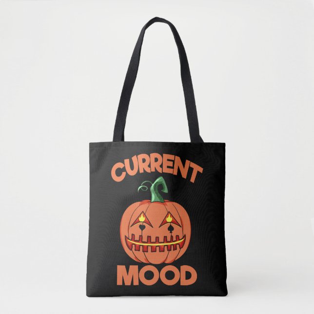 Bolsa Tote Halloween Pumpkin Atual Mood Happy (Frente)