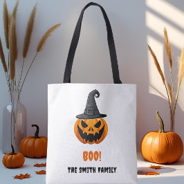 Bolsa Tote Halloween Pumpkin "BOO!" - Nome Personalizado