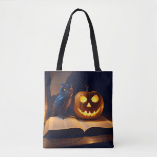 Bolsa Tote Halloween Pumpkins Coruja Cute Spookie Magia Festi