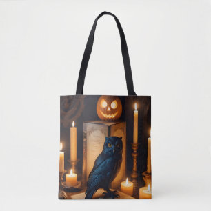 Bolsa Tote Halloween Pumpkins Coruja Cute Spookie Magia Festi