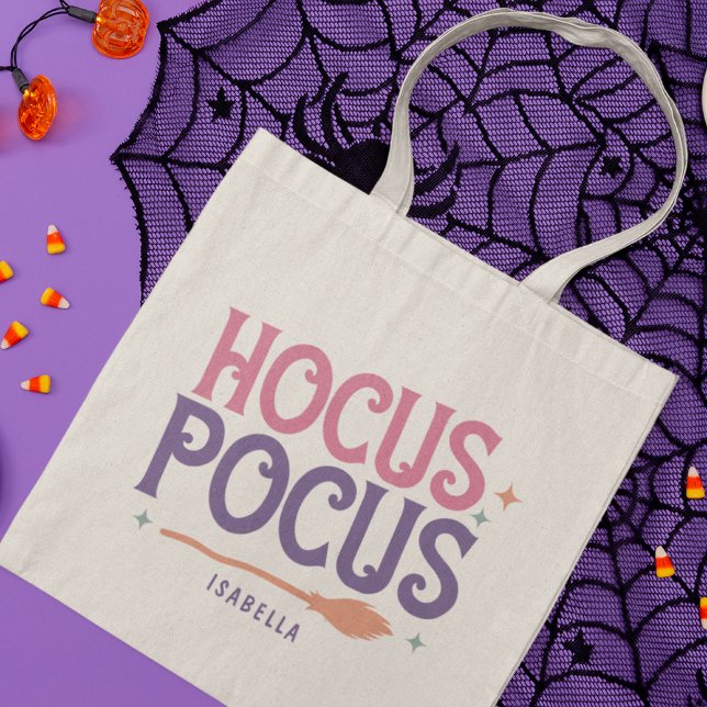 Bolsa Tote Halloween Púrpura, Rosa de Hocus Pocus, Personaliz (Criador carregado)