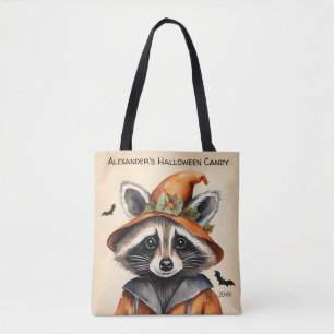 Bolsa Tote Halloween Raccoon Personalizado