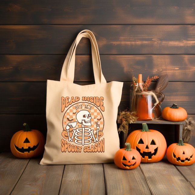 Bolsa Tote Halloween Retro Groovy do Dentro do morto (Criador carregado)