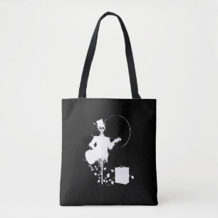 Bolsa Tote Halloween Scarecrow Tocando Guitarra Crânio