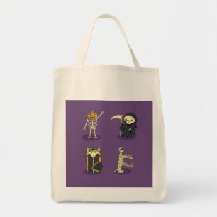 Bolsa Tote Halloween Skeleton Dracula Mummy Grim Reaper