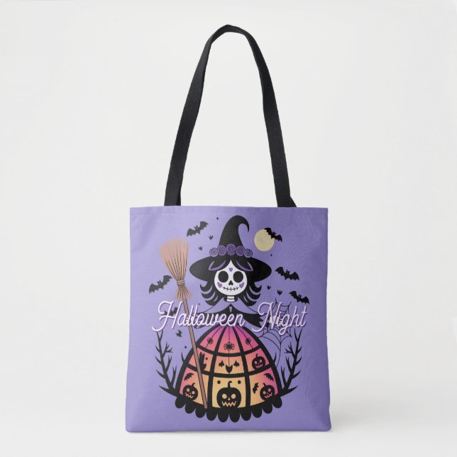 Bolsa Tote Halloween Skeleton Witch (Frente)