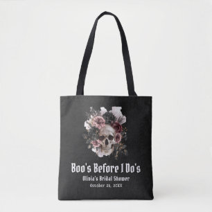 Bolsa Tote Halloween Skull Boo é antes do Chá de panela