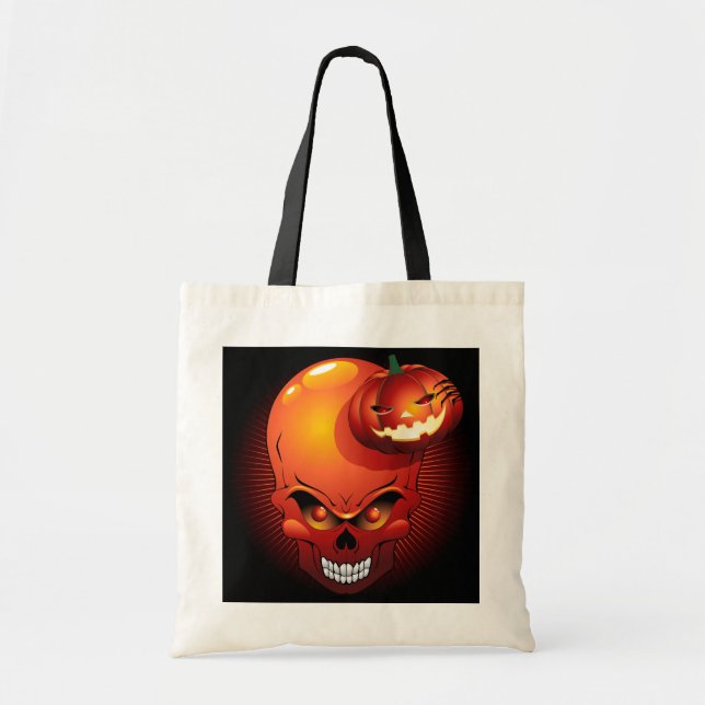 Bolsa Tote Halloween Skull e Pumpkin Bag (Frente)