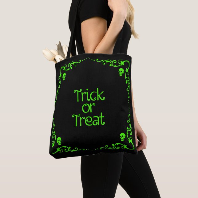 Bolsa Tote Halloween Slime Green Trick or Treat (Close Up)