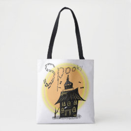 Bolsa Tote Halloween Spooky, Casa Assombrada