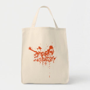 Bolsa Tote Halloween Spooky Splash Retro Red Orange Horror