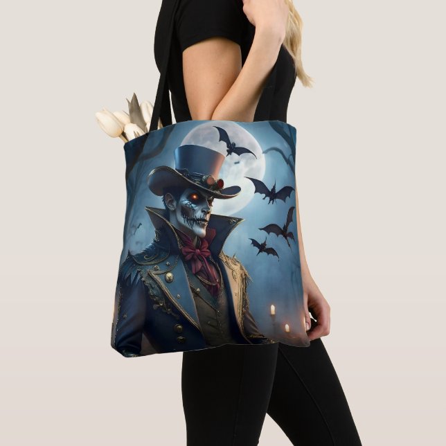 Bolsa Tote Halloween Steampunk Southern Gentleman Zombie (Close Up)