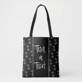 Bolsa Tote Halloween trick or treat black and white