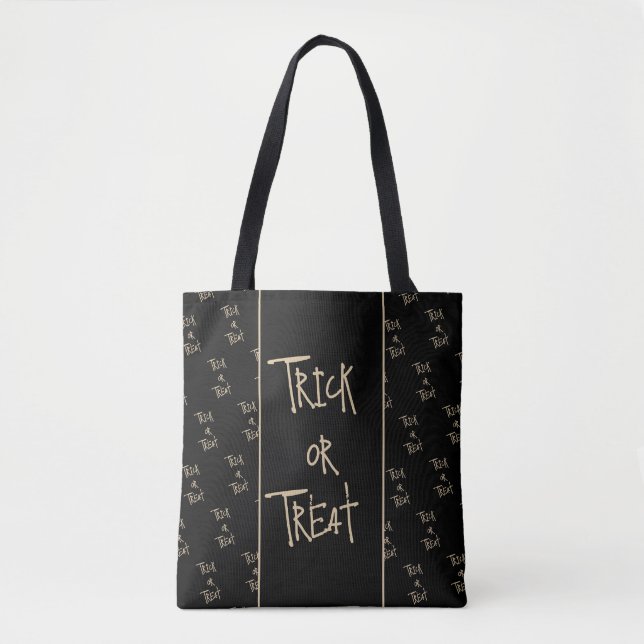 Bolsa Tote Halloween trick or treat black gold (Frente)