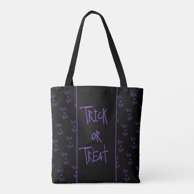 Bolsa Tote Halloween trick or treat purple and black (Verso)