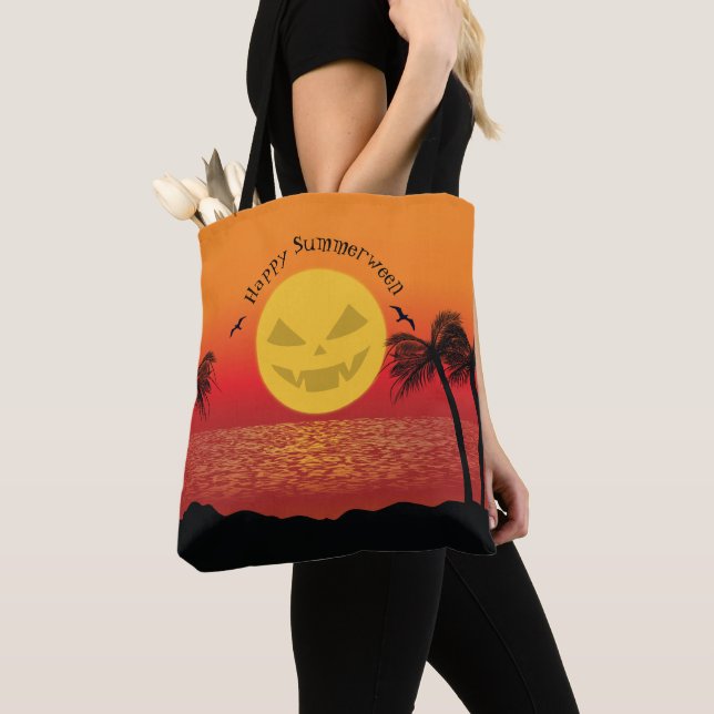 Bolsa Tote Halloween tropical (Close Up)