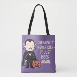 Bolsa Tote Halloween Vampire Purple Black Spooky Season