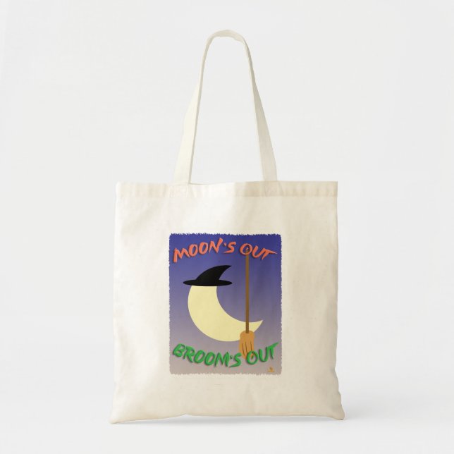 Bolsa Tote Halloween Witchy Moons Out Brooms Motto (Frente)