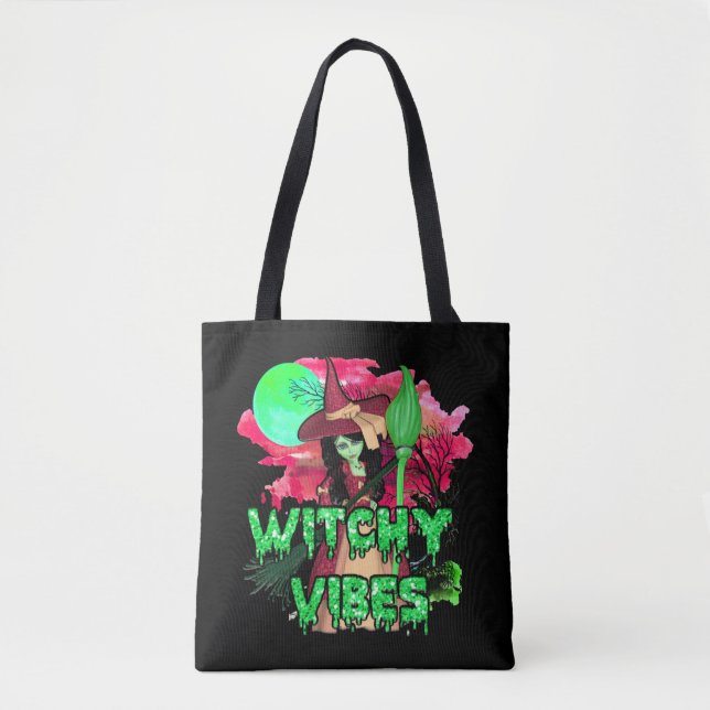 Bolsa Tote Halloween Witchy Vibes (Frente)