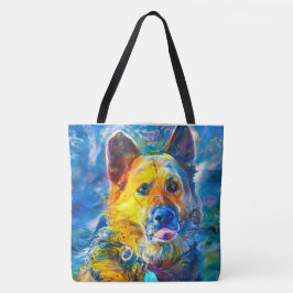 Bolsa Tote Halo: Retrato de um German shepherd
