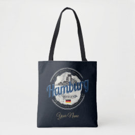 Bolsa Tote Hamburg Skyline Alemanha Vintage Holiday Souvenir
