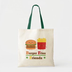 Bolsa Tote Hamburger Cartoon Kawaii Batata Frita Amigos Melho