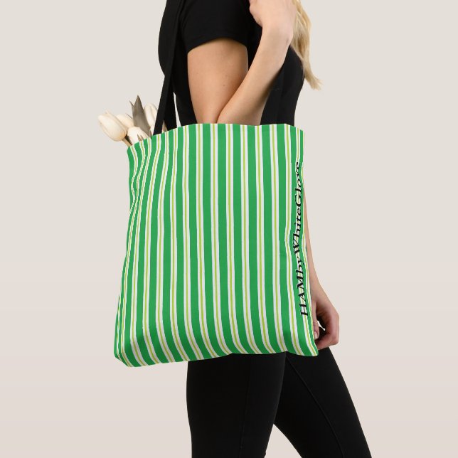 Bolsa Tote HAMbWG - Listra Verde Lima Clássica (Close Up)