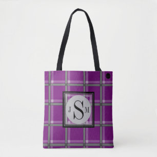 Bolsa Tote HAMbyWG - Nome personalizado e Monograma Tartan